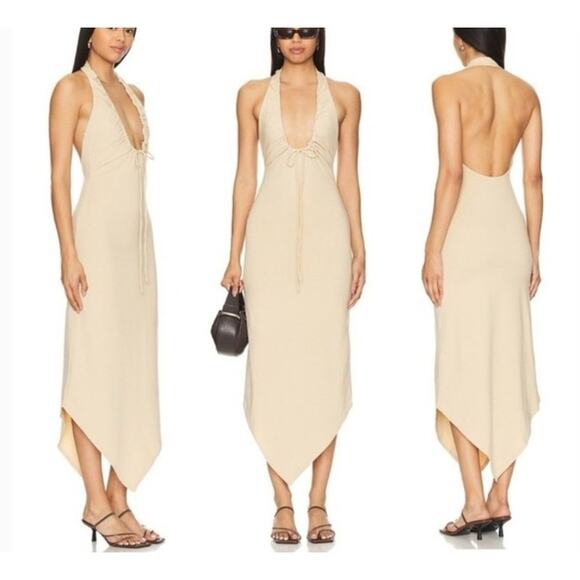 Camila Coelho - Kaseya Halter Midi Dress in Tan - Picture 5 of 5